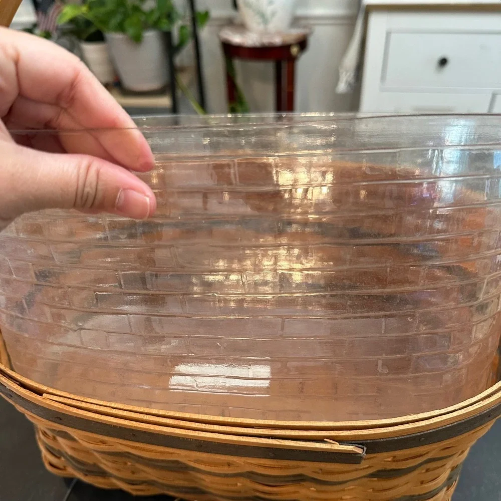 Longaberger Traditions 1995 Vintage Family Basket Folding Handles Large W/ Liner